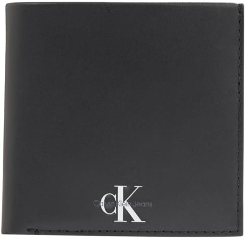 Calvin Klein Jeans Herren Geldbeutel Monogram Soft aus Leder, Schwarz (Black), Einheitsgröße