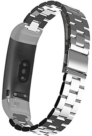 KAREN66 Bracelet Compatible avec Honor Band 5 / Band 4 Bracelet, Bande de Montre de Rechange en Acier Inoxydable pour Honor Band 4/5, Homme Femme (Argent)