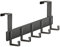 ASOPFYUM Over The Door Hook Hanger, Over Door Coat Hooks - 5 Hooks, Door Hook is Used to Hang Coats, Coats, Jackets, Towels, Bags or Various Other Items (Black)