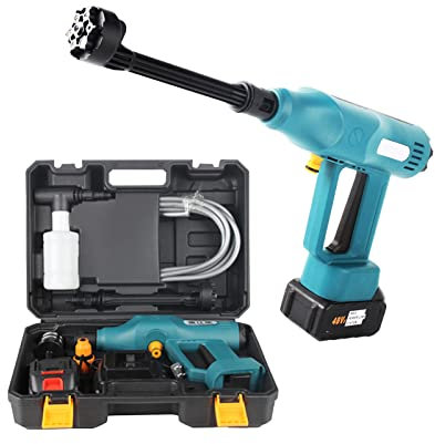 Idropulitrice Senza Fili, Pulitore Elettrico Portatile da 200 BAR con Batteria Ricaricabile, Ugello 6 in 1, Pistola per Lavaggio Auto ad Alta Pressione Portatile per Pulizia e Aspersione