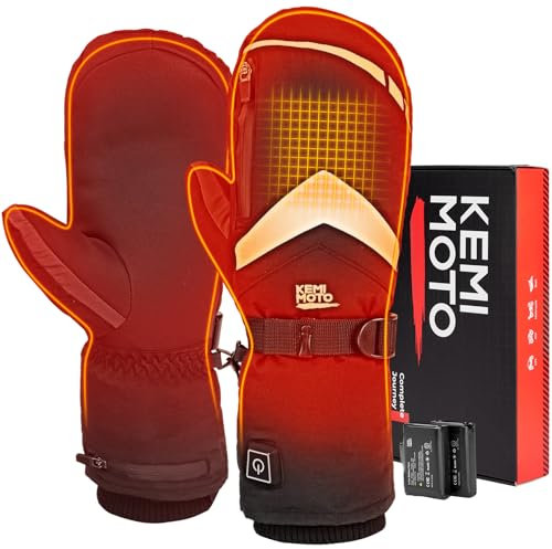 KEMIMOTO Guantes Calefactables, Guantes Calefactables Termicos Batería de 2500 mAh, Guantes Inviernos Calefactables, Guantes Moto Hombres y Mujeres, Guantes Calefactables Esquí, Pesca, Motociclismo