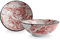 Mino Ware Schale aus japanischer Keramik, Ramen Nudeln, Donburi, (Set von 2) hergestellt in Japan, Rot, 2 Stück KND203