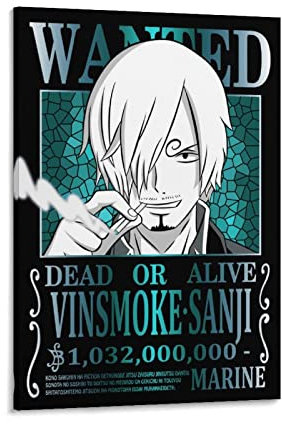 Anime One Piece Wanted Poster Sanji 1 Artworks Leinwand Poster Wandkunst Drucke Home Modern Decor 40 x 60 cm