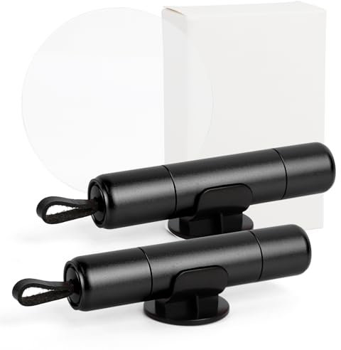 Runmeihe Safety Hammer & Seat Belt Cutter, Car Safetyhammer Window Breaker with Test Glass, Life-Saving Emergency Escape Tool (Black, 2PCS)