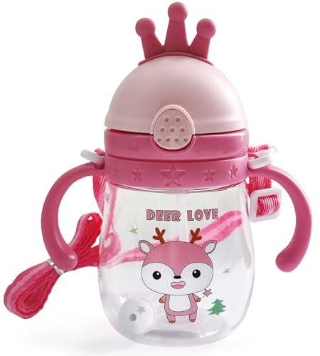 Alled Vaso con Boquilla para Niños y Bebés - Pajita Antiderrame Libre de BPA - Infantil con Contrapeso Antigoteo - Aprendizaje con Manejas y Acollador 300ml