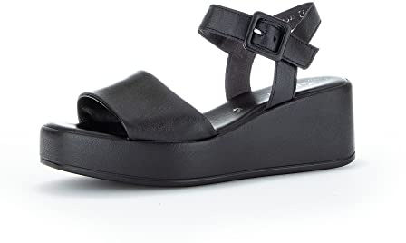 Gabor Damen Keilsandalen, Frauen Sandalen,Best Fitting,Strandschuhe,Keilsandaletten,Keilabsatz,Wedge-Heel,hoch,schwarz,38.5 EU / 5.5 UK