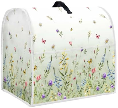 TOADDMOS Wild Floral Butterfly Print Kitchen Stand Mixer Cover,Kitchen Aid Covers for Stand Mixer with Pockets,Kitchen Stand Mixer Accessories
