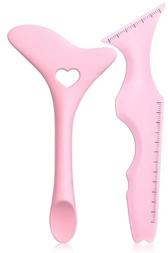 UNIE® 2pcs Eyeliner Stencil and Ruler, Silicone Winged Eyeliner guide Tool for Beginners, Eyeliner Stencils Wing Tips Multi-Purpose Eye Make-Up Tool for Eyeliner, Eyelash, Eyebrow, Lip Line, Eyeshadow