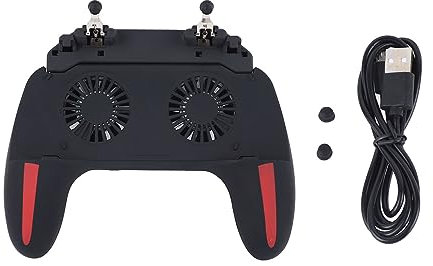 Beufee Mobile Game Controller with Cooling Fan, Phone Gaming Grip Gamepad Quiet Operation Gaming Grip Joystick Gamepad Phone Game Controller(black)