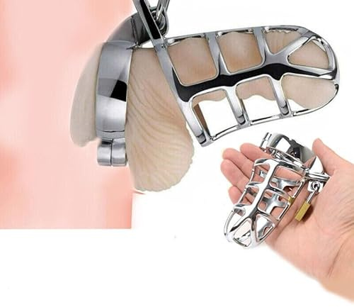 binxliuxo FEEGAR 1 Set di Esclusiva Gabbia Fissa da Uomo, Metallo Argento
