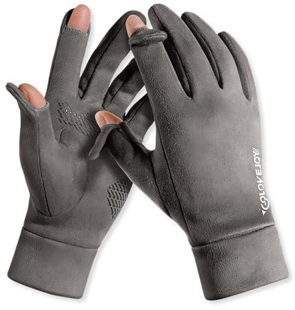 LumiSyne Winter Handschuhe Herren Damen Cabrio Fäustlinge Touchscreen Funktion Weiche Kuschelig Wildleder Warm Fleece Futter Wasserdicht Rutschfest Thermo Handschuhe Für Radfahren Skifahren Camping