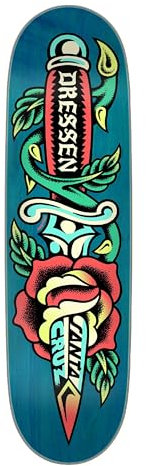 SANTA CRUZ Dressen Rose Dagger Pro Skateboard-Decks, 22,1 x 80,8 cm