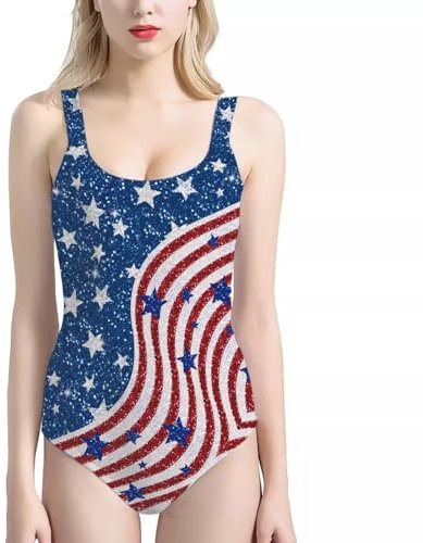 xixirimido Maillot de bain une pièce pour femme - Contrôle du ventre - Bikini, Drapeau des USA, XXL