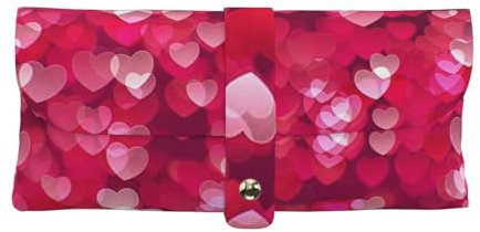 CZDBNLHF Custodia per occhiali in pelle elegante con stampa a cuore per San Valentino - Custodia per occhiali dal design alla moda, bianco, Taglia unica