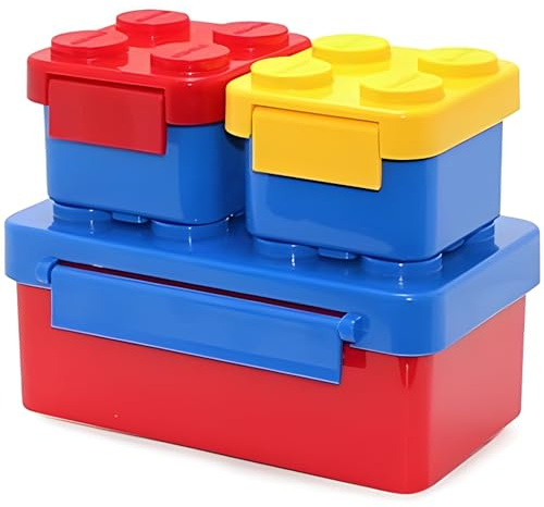 Mevsim Store Kinder Brotdose 2er Stück- Vielseitige Lunchbox mit Bento Box - Lunchbox aus Kunststoff mit Clip - Vesperdose für Kindergarten - mit 3 Fächern - Kids