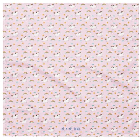 Mr. & Mrs. Panda L Bandana Einhorn Happy - Geschenk, Halstuch, glücklich, witzig, Bandana Tuch, Sportbandana, Sport Bandana, Einhörner, Kopftuch,