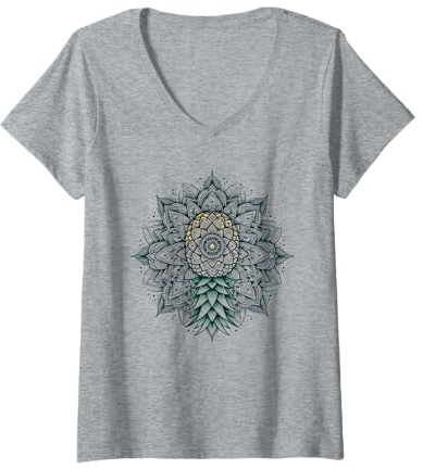 Damen Umgedrehte Ananas Subtiler Swinger-Lifestyle T-Shirt mit V-Ausschnitt