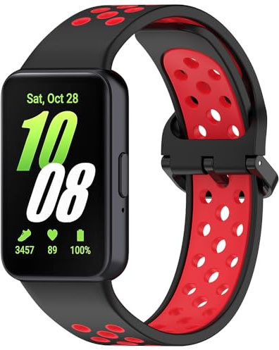 BYISYUE Breathable Watch Strap for Samsung Galaxy Fit 3, Silicone Sport Replacement Band for Samsung Galaxy Fit 3