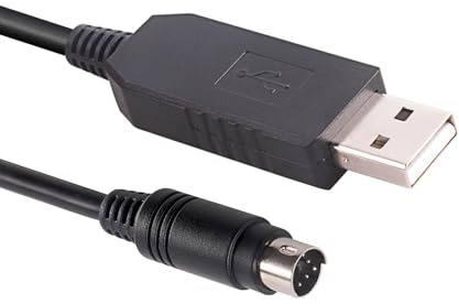 Mendouconert USB to 6-pin Mini Din RS232 Serial Communication Cable for LS XGB XBM XBC PLC to PC Control Download Cable