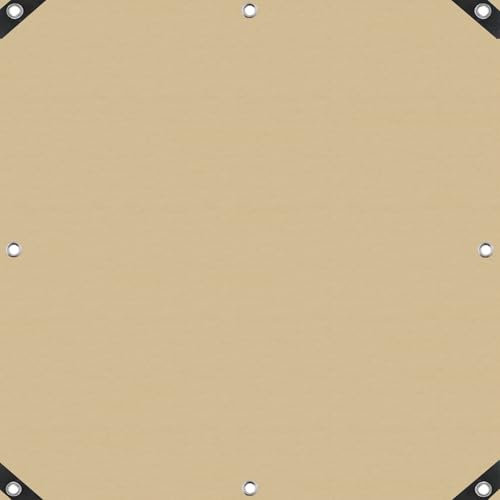 Abdeckplane Gewebeplane 3.6 x 5 m Wasserdicht, Ösen, Verstärkte Ecken, Rechteckig Ausrüstung Abdeckfolie Schutzplane für Terrassen Balkon, Pflanzendecke, Beige