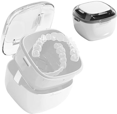 GmeDhc Porta Apparecchio Denti con Cestello, Custodia Ortodontiche Apparecchio Dentale, Porta Bite Dentale, Scatola Apparecchio Denti, Scatola di immagazzinaggio per Dentiera, Porta Paradenti