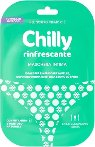 Chilly, Erfrischende Maske für weibliche Intime-Teile, Formel aus Hydrogel, mit Vitamin E und natürlichem Menthol, nach einem intensiven Tag, nach dem Sport, Formel mit pH5.5, klinisch getestet
