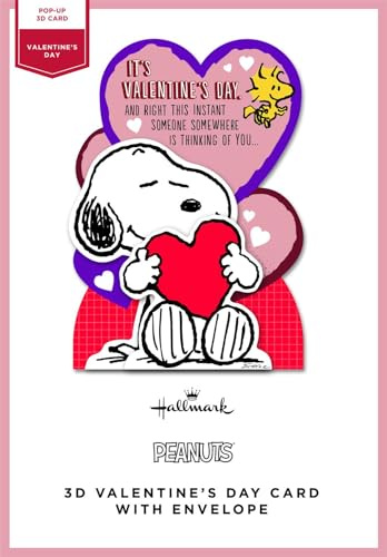Cards Hallmark Peanuts 3D Valentine's Day Pop-Up with Envelope, Snoopy Heart Design