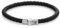 Rebel & Rose Herren-Lederarmband Full Metal Single Round Black RR-M0040-S-XL 21 cm