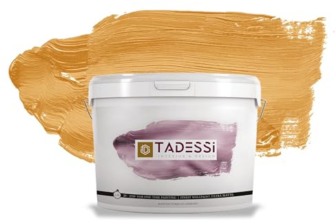 TADESSI Color Vista Wandfarbe Orange - Ocker - Matte Dispersionsfarbe - Hochwertige Innenfarbe für Wand und Decke - 2.5 Liter