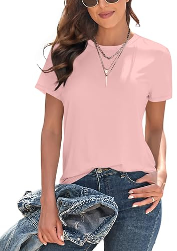 DUOEASE t-Shirts à Manches Courtes Femme col Rond Haut Femme Chic et Elegant Top Femme Basique