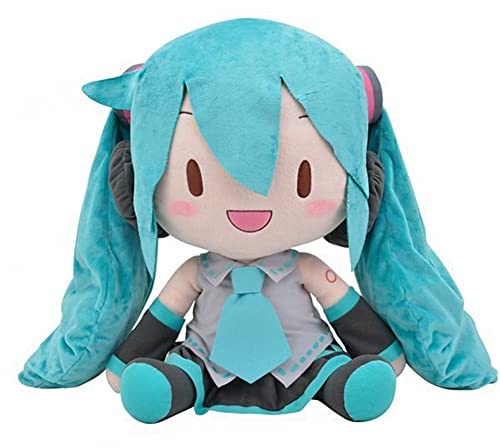 Xinchangda Miku Plüschfiguren, Anime, Miku, gefüllte Plüschfigur, 34 cm, sitzender Charakter, weiches Anime-Kissen, Heim-Plüschkissen, Sofa, Dekoration, Bettwäsche, Geschenk