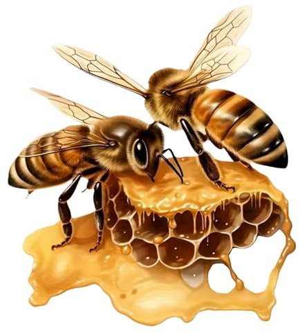 Bee and Honeycomb Autoaufkleber, 5,5 Zoll, wasserdichte Vinyl-Aufkleber für Laptop, Koffer, Wand, Kühlschrank – langlebige dekorative Aufkleber für Autos, 2 Stück