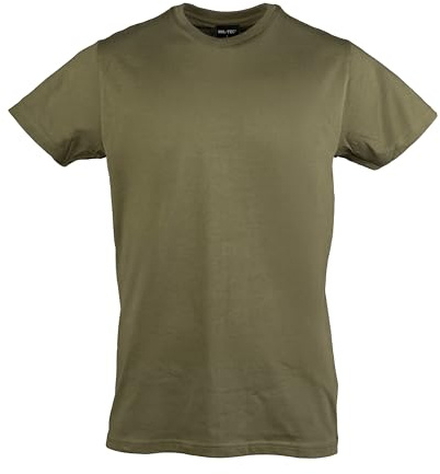 Mil-Tec US Style T‑Shirt Herren • Klassisches Bundeswehr T-Shirt aus Baumwolle mit Rundhals Ausschnitt • Hochwertiges & weiches Basic Shirt für Alltag, Outdoor, Arbeit