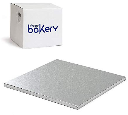 Decora 0931234 CAKEBOARD Silver 40 X 40 H 1,2 CM 16X16 inch, Carta, Grigio, 40 x 40 x 1.2 cm