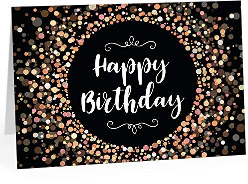 XXL Geburtstagskarte (A4) | Happy Birthday Look edel | mit Umschlag | Glückwunsch zum Geburtstag | edle und hochwertige Klappkarte | Grußkarte | Maxikarte extra groß