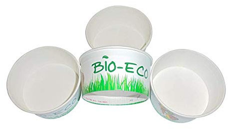 PZ 50 COPPETTA in Carta CC 120 MONOUSO BIODEGRADABILE E COMPOSTABILE al 100% CARTONCINO BIO in Pura CELLULOSA per Gelati Yogurt E Dessert