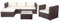 Mendler Poly-Rattan-Garnitur Brescia, Gartengarnitur Sitzgruppe Sofa Lounge-Set - braun, Kissen Creme
