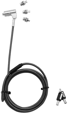 Dicota Universal Security Cable Lock, 3 Exchangeable heads fits all slots, masterkeyed