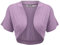 Lock and Love Vielseitiger Damen-Bolero, vorne offen, leicht, kurzärmelig, Wsk1785_lilac, 3X-Groß