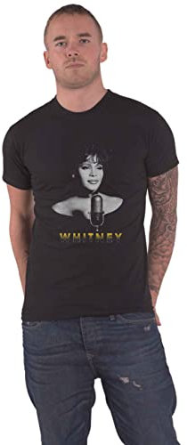 Whitney Houston T Shirt Black and White Photo Logo Official Mens S