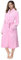 RONGTAI Peignoir long en polaire chaude pour femme, rose, XX-Large