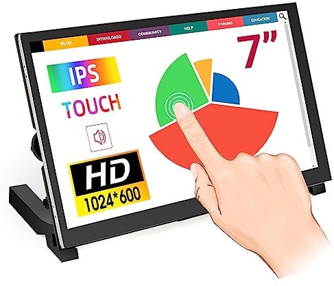 ELECROW Raspberry Pi Screen, 7 inches Touch Screen Monitor 1024x600 Portable Monitor for Raspberry Pi, PC, Game Consoles, BB Black, Banana Pi, Jetson Nano