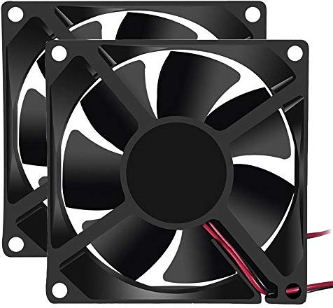 2PCS 80mm x 80mm x 25mm Fan DC 24V 8025 Brushless Cooling Fan for Cooling PC Computer Case CPU Coolers Radiators 2pin (Pack of 2Pcs)