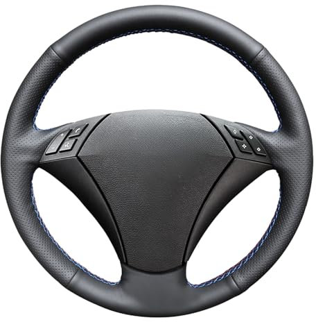 MEWANT Sew Lenkradbezug für BMW E60 (Sedan) 530d 2003-2009, E61 (Touring) 2004-2009, aus Mikrofaser-Leder/Lenkräder & Zubehör für BMW E60 530d E61