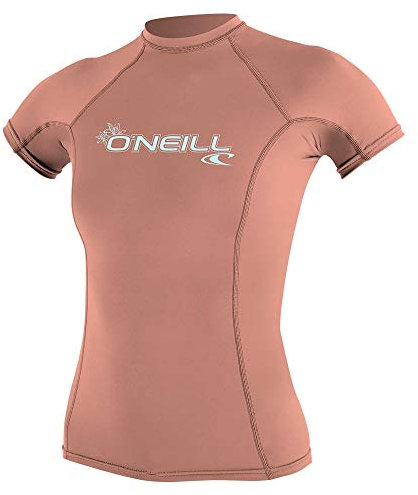 O'Neill Damen Women's Basic Skins Short Sleeve Sun Shirt Rash Vest, Light Grapefruit, XL EU