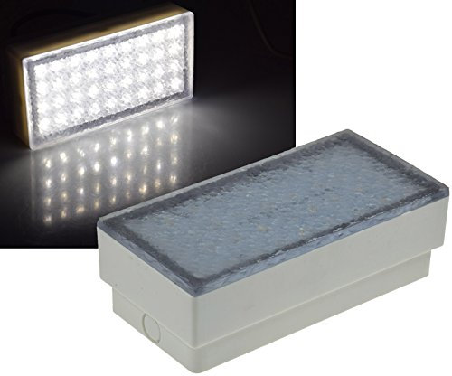 ChiliTec LED Pflasterstein Steinleuchte Glasstein Aussen 6 Stück 20x10x7cm 230V IP67 Einbauleuchte Befahrbar Wasserdicht Aussenbeleuchtung für Garten Einfahrt Terrasse Weiß