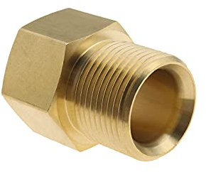 Create idea M22 15mm Male to M22 14mm Female Adapter Brass for Pressure Washer Hose Internal Thread Hose Pipe Adaoter Garden Tools