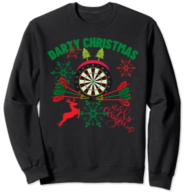 Darty Christmas Ugly Sweater Design für Dartspieler und Fans Sweatshirt
