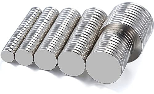 Neodym Magnete Set extra stark in 6 Größen, Wukong 100 Stücke Dicke 2mm Durchmesser runde Magnete stark für Magnettafel, Pinnwand, Whiteboard, Kühlschrank, Magnetboard, inkl. Aufbewahrungsbox