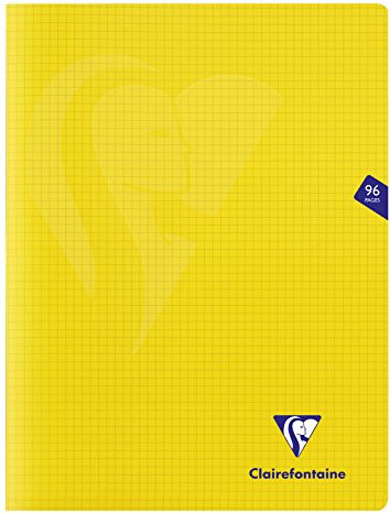 Clairefontaine 343362C - Packung mit 10 Heften Mimesys DIN A4+, 24x32cm, 48 Blatt kariert, 90g, Einband PP, Gelb, 1 Pack